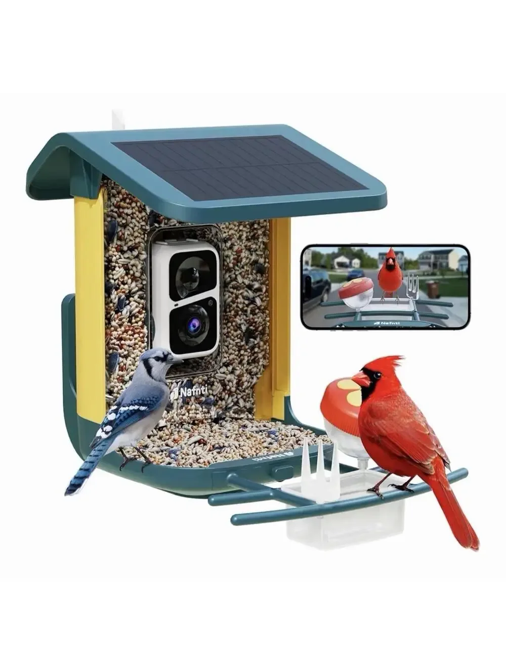 Camera Bird Feeders for Outside, Ideal Gift for Bird Lovers (Dark Blue)